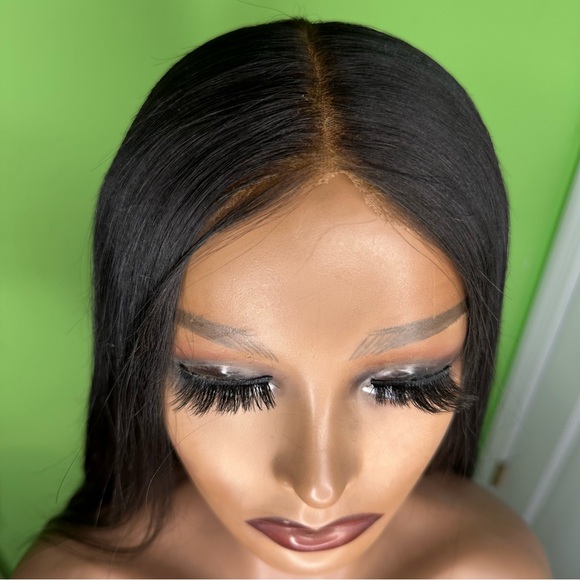 Jet Black Straight Closure Lace Wig - Picture 6 of 8